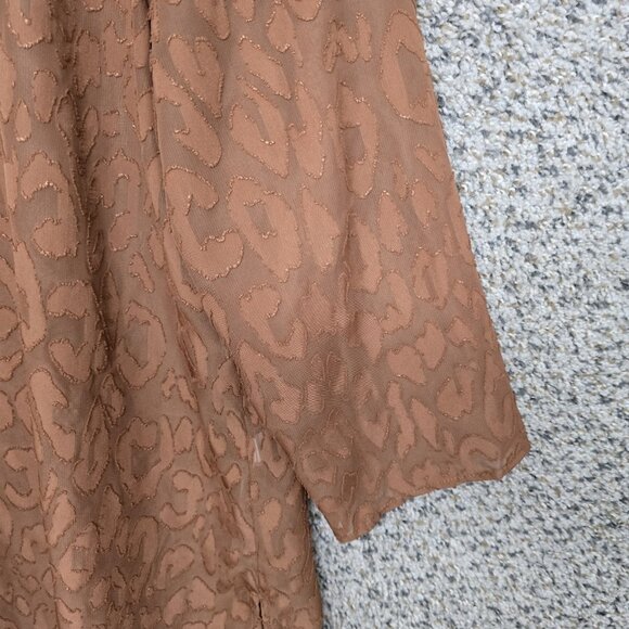 Chicos Top Womens 0 US Small Brown Textured V Neck 3/4‎ Sleeve Blouse Ladies - Picture 3 of 7